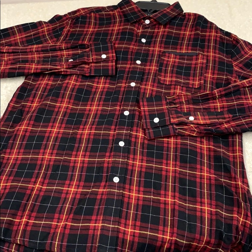 💎 Impatient Wolves Red Plaid Button Down